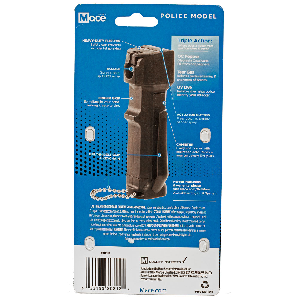 Mace® Tear Gas Enhanced Police Pepper Spray with clip view 2